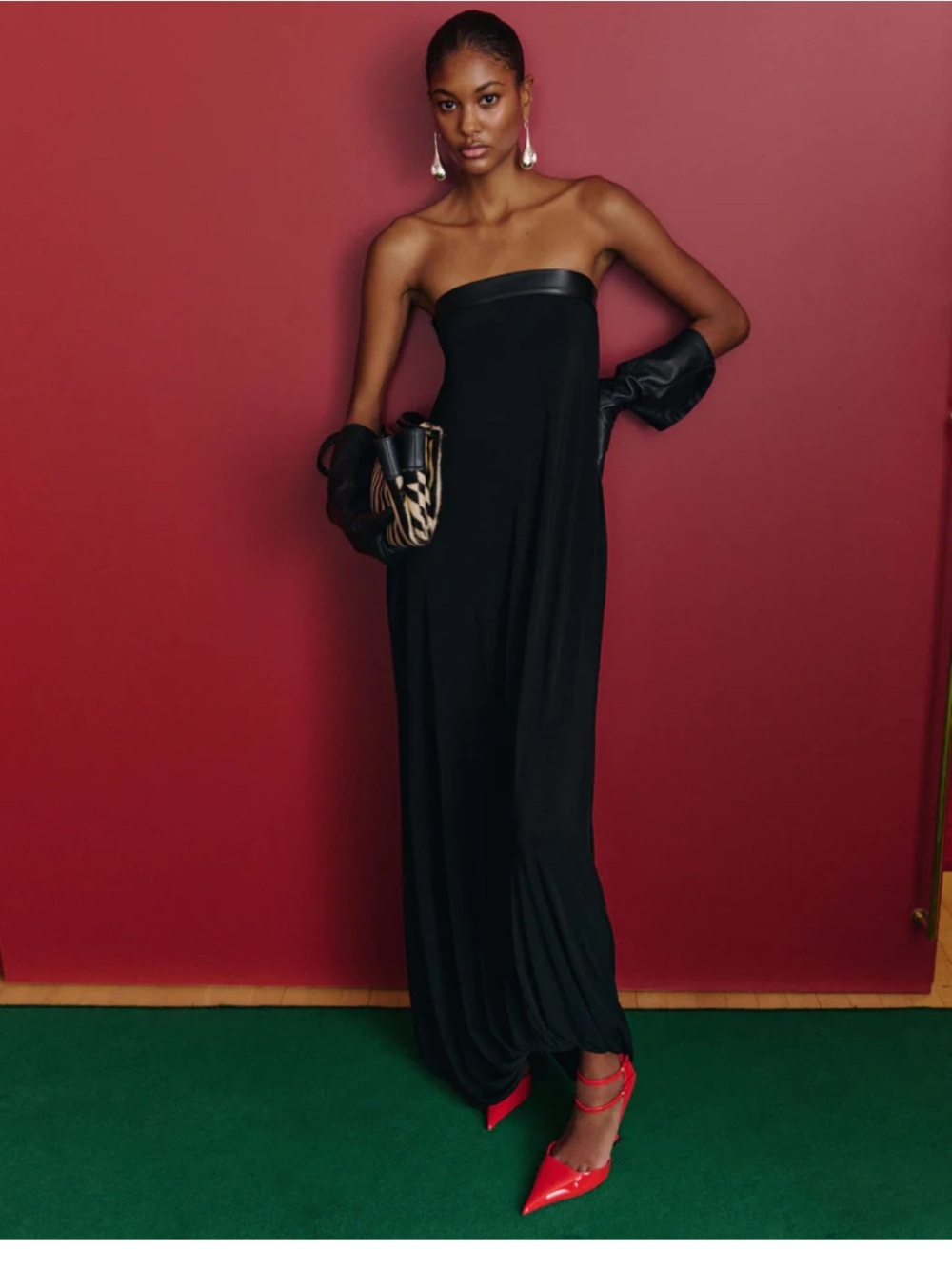 Rat & Boa Strapless Black Maxi Dress